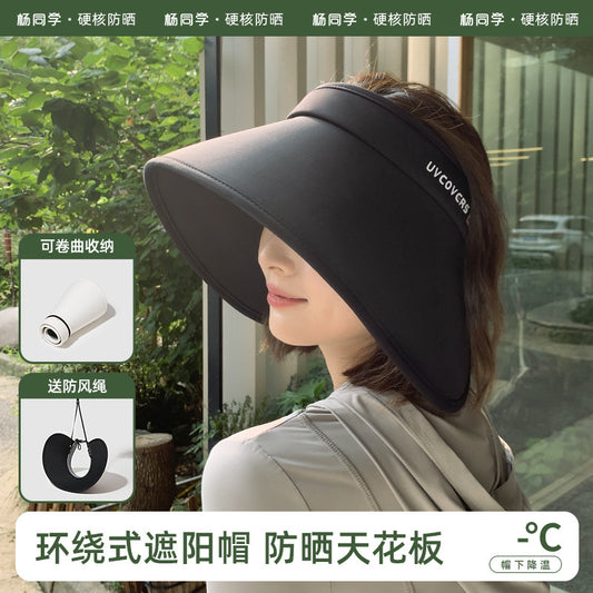 Wide-brimmed sunscreen hat for women's summer 2023 new full-face sun hat, UV-proof empty top hat, one piece is sent on behalf of others.