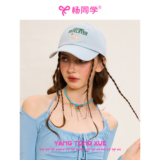 [Student Yang] English puppy baseball cap big head circumference 2025 new cap big brim shows a small tide