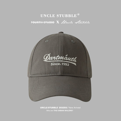 Wide brim, big head circumference, round face, suitable hat for women's 2024 new baseball cap, trendy brand, hard top cap for men