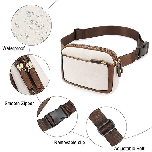 Women's fanny pack bag women's cross-border hot-selling artificial leather messenger pu leather men's breast bag women's bag new men's bag