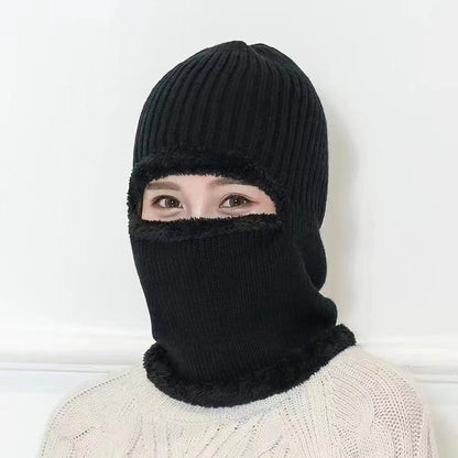 Winter men's hat outdoor cycling cold-proof velvet warm knitted hat ear protection neck cover integrated wool hat