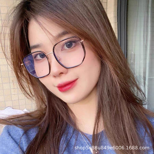 Xiaohongshu G business green glasses frame new big face thin ultra-light myopia glasses female Internet celebrity Korean version of trendy glasses