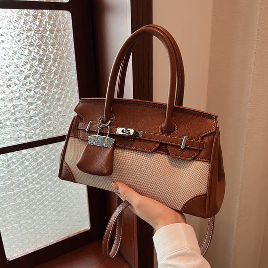Wholesale cross-border premium texture retro portable platinum bag niche light luxury large capacity shoulder bag trendy commuter bag