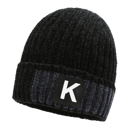 Winter warm knitted wool hat men's fleece thickened hat young students cycling cold ear hat foreign trade