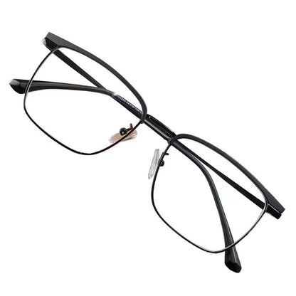 Xiaohongshu same square glasses men's literary and retro half-frame glasses women's versatile cat ear glasses frame anti-blue light glasses