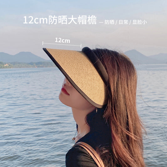 Yang classmate sun hat children summer straw empty top hat big brim face covering sun hat summer travel sun hat