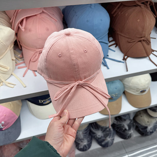 Wholesale Korea 2024 new personalized straps bow baseball cap spring and summer travel sunshade sun protection cap
