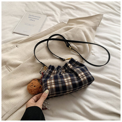 Women's bag fashion leopard print women's bucket bag 2024 autumn new drawstring lucky bag bag chain shoulder messenger bag