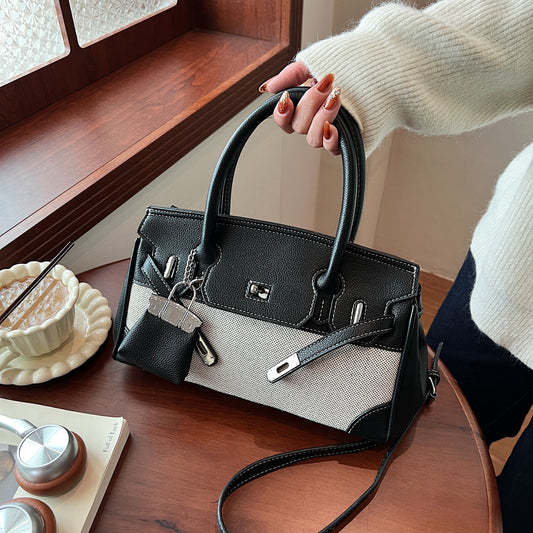 Wholesale cross-border premium texture retro portable platinum bag niche light luxury large capacity shoulder bag trendy commuter bag