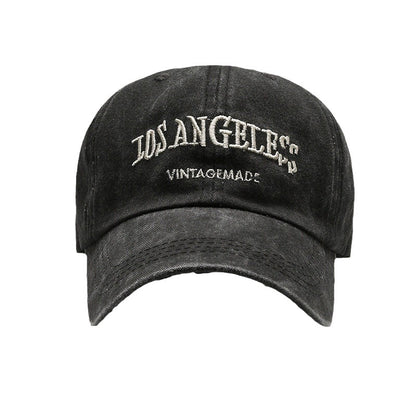 Women's big head circumference baseball cap old washed hat men's American wide brim retro small face trend embroidered cap