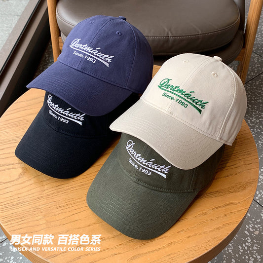 Wide brim, big head circumference, round face, suitable hat for women's 2024 new baseball cap, trendy brand, hard top cap for men