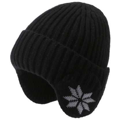 Winter warm knitted wool hat men's fleece thickened hat young students cycling cold ear hat foreign trade