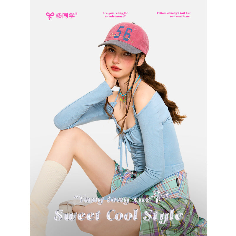 [Student Yang] Retro color matching cap children's new couple versatile sun hat student soft top baseball cap