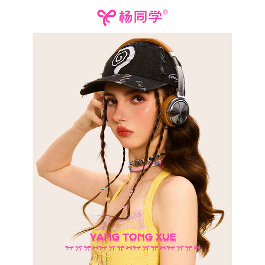 [Student Yang] Question mark baseball cap big head circumference 2025 new big brim American street cap shows small face