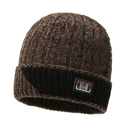 Winter Men's Duck Tongue Ear Cap Fleece Thick Warm Pullover Hat Youth Outdoor Riding Knitted Wool Hat Ski Cap