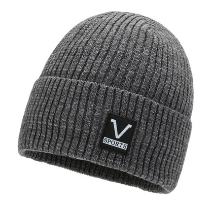 Winter men's hat outdoor cycling cold-proof velvet warm knitted hat ear protection neck cover integrated wool hat