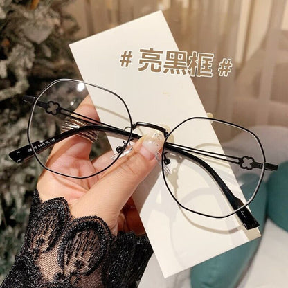 2023 fashionable metal small frame glasses, high-end couple anti-blue light glasses, plain street glasses can be matched with glasses