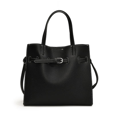 Women's bag 2024 new handbag simple and fashionable shoulder tote bag niche personalized belt buckle messenger bag