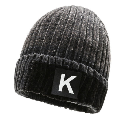 Winter warm knitted wool hat men's fleece thickened hat young students cycling cold ear hat foreign trade