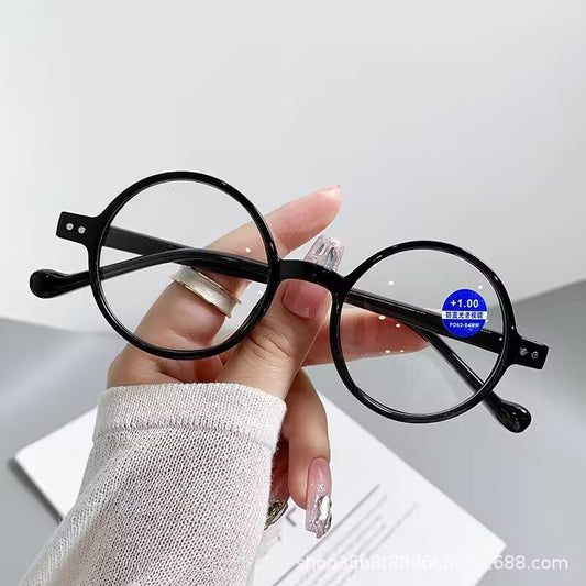 2023 new Internet celebrity small round frame glasses high definition reading glasses trend fashion ultra-light in the elderly far-sighted glasses