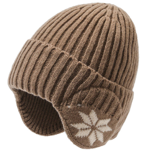 Winter warm knitted wool hat men's fleece thickened hat young students cycling cold ear hat foreign trade