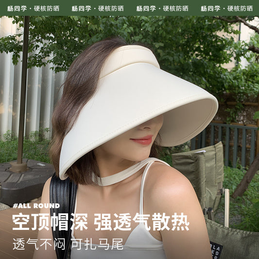 Wide-brimmed sunscreen hat for women's summer 2023 new full-face sun hat, UV-proof empty top hat, one piece is sent on behalf of others.