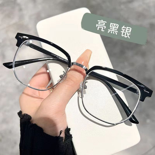 Wenyi style myopia glasses anti-blue light men's student ultra-light spring comfortable half-frame glasses frame women's wholesale