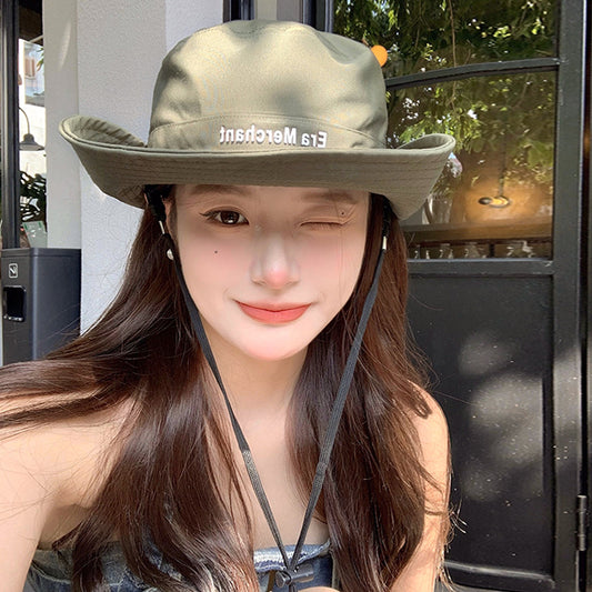 Western cowboy hat children quick-drying breathable sunshade sun protection mountaineering hat summer big head circumference outdoor camping fishing hat men