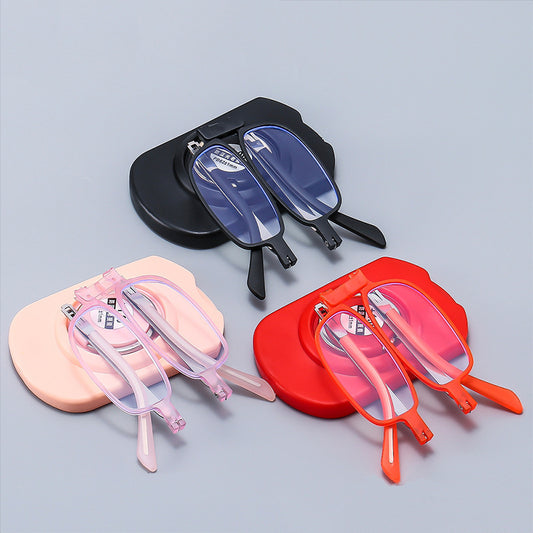 Women's trendy fashion anti-blue reading glasses men's stickers mobile phone metal bracket comfortable foldable reading glasses