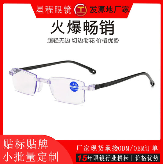 2023 anti-blue reading glasses running rivers and lakes street stall glasses wholesale ultra-light frame diamond trimmed reading glasses