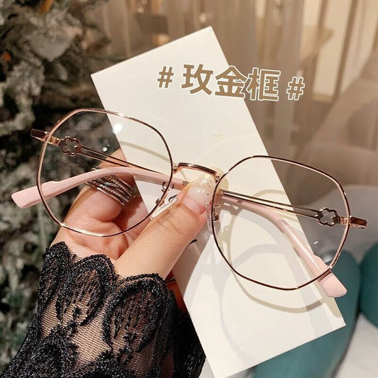 2023 fashionable metal small frame glasses, high-end couple anti-blue light glasses, plain street glasses can be matched with glasses