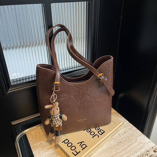 Winter new large-capacity tote bag women's 2024 minimalist style retro fashion underarm bag foreign style fashionable shoulder bag