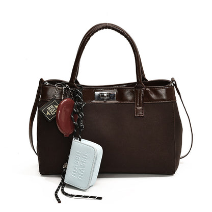 Women's handbag bag 2024 new fashion contrasting color splicing women's bag literary and elegant shoulder bag foreign style messenger bag