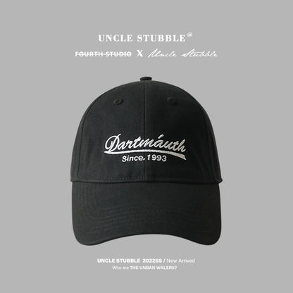 Wide brim, big head circumference, round face, suitable hat for women's 2024 new baseball cap, trendy brand, hard top cap for men