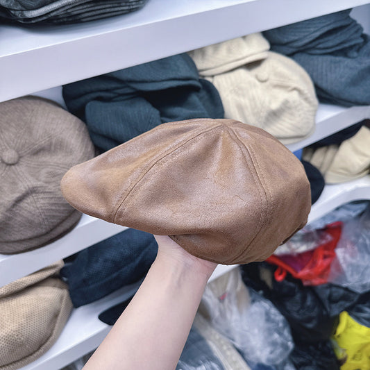 Wholesale Korea 2024 new old leather soft leather forward hat men and women Korean version cap children autumn and winter