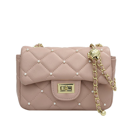 2022 new bag women's trendy fashion shoulder bag diamond small fragrant style versatile messenger bag small golden ball women's bag