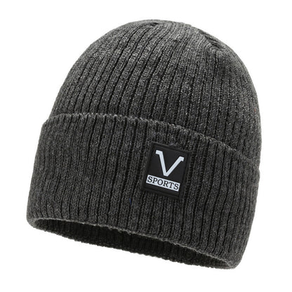 Winter men's hat outdoor cycling cold-proof velvet warm knitted hat ear protection neck cover integrated wool hat