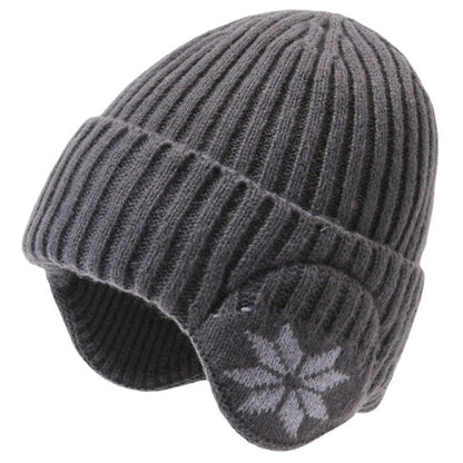 Winter warm knitted wool hat men's fleece thickened hat young students cycling cold ear hat foreign trade