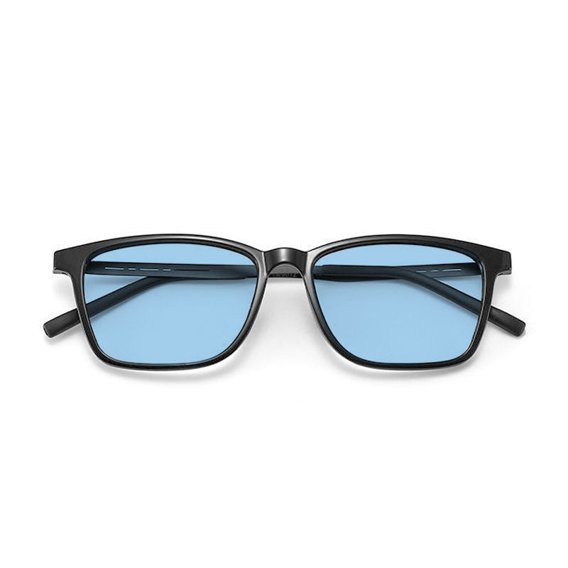 Color-changing myopia glasses men's degree anti-blue light optical eye protection flat glasses matte ultra-light black glasses Korean version