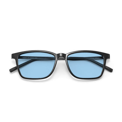 Color-changing myopia glasses men's degree anti-blue light optical eye protection flat glasses matte ultra-light black glasses Korean version