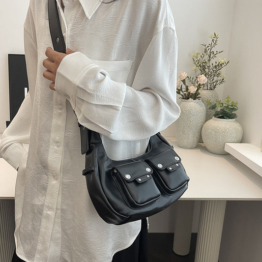 Y2k sweet cool babes wind bag women 2024 summer new fashion shoulder armpit bag niche design locomotive bag