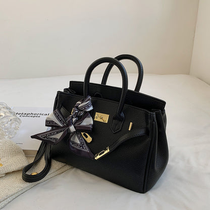Women's bag 2022 new European and American fashion lychee pattern handbag trendy fashion large capacity Kelly messenger bag