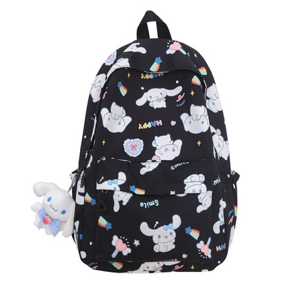 College women's simple backpack casual and light shopping Yugui dog cute backpack junior high school high school student schoolbag