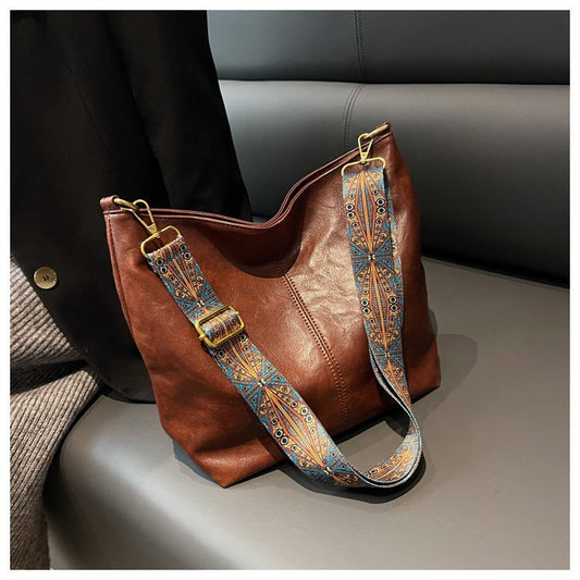 [Clearance High Quality Version] Simple Casual Retro Women's Bag Fashion Shoulder Bag Crossbody Bag PU Large Capacity Tote