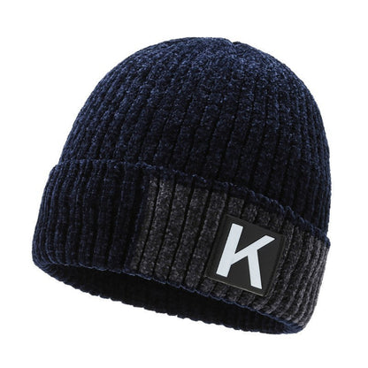 Winter men's hat outdoor cycling cold-proof velvet warm knitted hat ear protection neck cover integrated wool hat