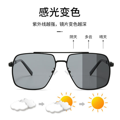 Color-changing polarized UV-proof sunglasses, fashion and high-end 2025 new men's sunglasses for driving and fishing