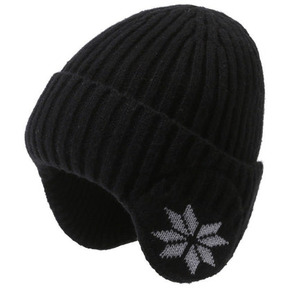 Winter Men's Duck Tongue Ear Cap Fleece Thick Warm Pullover Hat Youth Outdoor Riding Knitted Wool Hat Ski Cap
