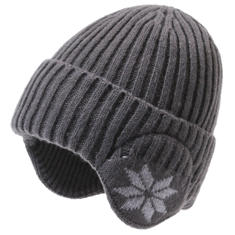 Winter warm knitted wool hat men's fleece thickened hat young students cycling cold ear hat foreign trade