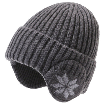 Winter warm knitted wool hat men's fleece thickened hat young students cycling cold ear hat foreign trade