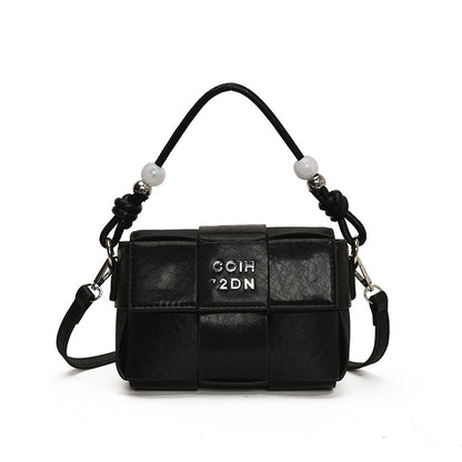 Woven small bag women's 2025 new spring personalized shoulder bag niche texture hand carry messenger bag small square bag